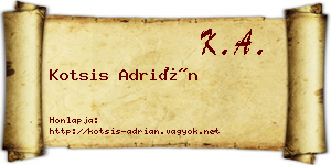 Kotsis Adrián névjegykártya